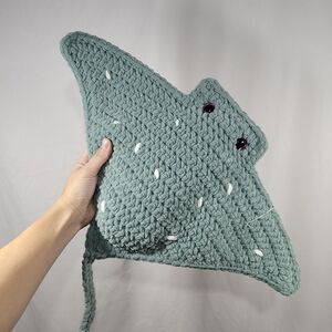 Crochet Manta Ray/Stingray Plushie | Teal | Large Size